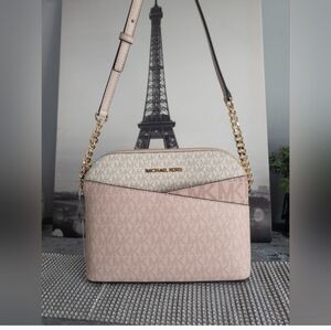 Michael Kors Pink and Cream Shoulder Bag